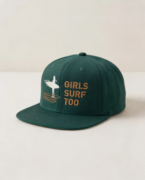 Бейсболка зеленая GIRLS SURF TOO